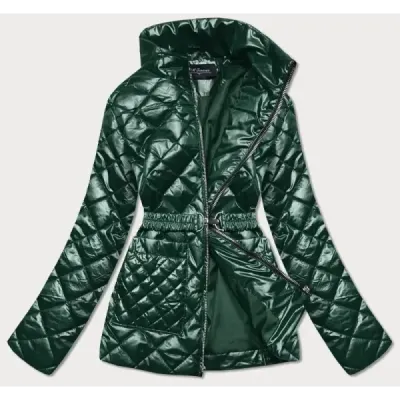 Jacheta pentru femei cu centura verde închisă (bh2208)
