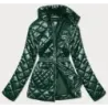 Jacheta pentru femei cu centura verde închisă (bh2208)