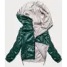Jacheta scurtă cu două fețe verde/bej (bh-2204)