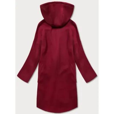 Haina pentru femei plus dimensiunea cu capota burgundy (2728)