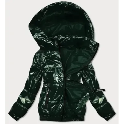 Jacheta stralucitoare cu gluga verde (br9788-10)