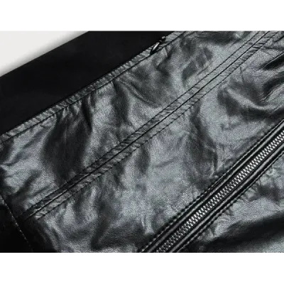 Jacheta de damă pliată cu materiale negre combinate (752art)