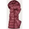 Vestă pentru femei calde cu budock din piele ecologică (d-3231-67)
