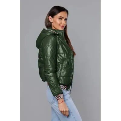 Jacheta scurta pentru femei cu finisaj verde decorativ (b8030-10)