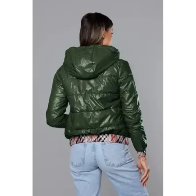 Jacheta scurta pentru femei cu finisaj verde decorativ (b8030-10)