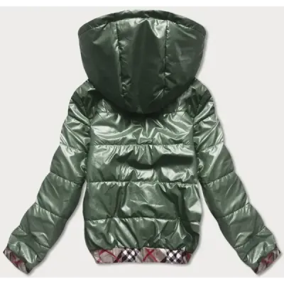 Jacheta scurta pentru femei cu finisaj verde decorativ (b8030-10)