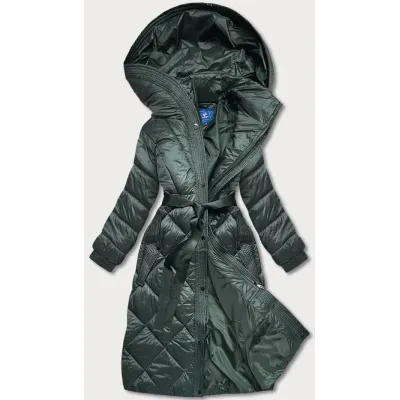 Jacheta de blană verde a femeii lungi (ag1-j9081)