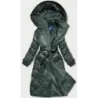 Jacheta de blană verde a femeii lungi (ag1-j9081)