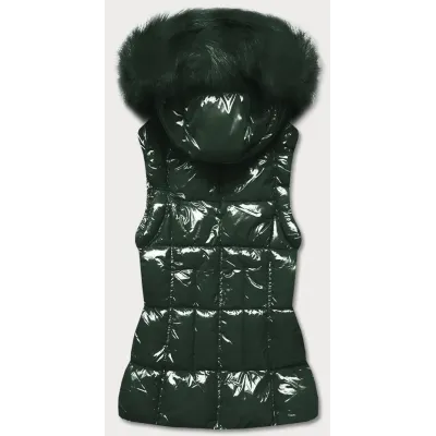 Vestă de damă pictată cu blană verde (DK027-38)