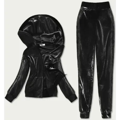 Costum negru pentru femei Velour (81224)