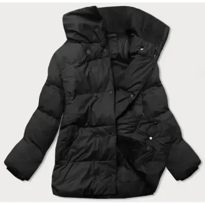 Jacheta scurta de iarna cu picior mare negru (5m729-392)