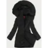 Jacheta de iarna cu gluga negru (2m-21308)