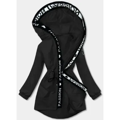 Damska parka oversize czarna (B8080-1)