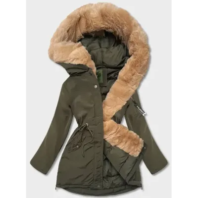Damska parka zimowa kaki (CAN-588BIG)