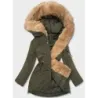 Damska parka zimowa kaki (CAN-588BIG)