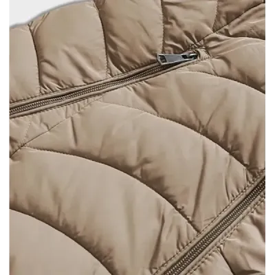 Jacheta scurtă cu două fețe bej de iarnă (2M-2507)
