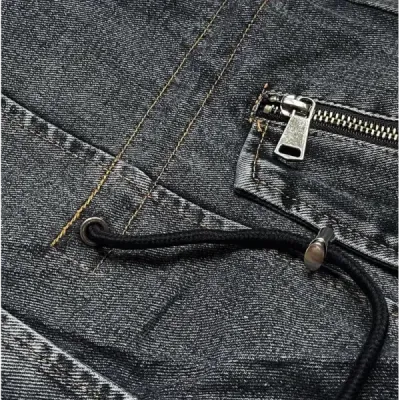 Jacheta denim pentru femei pe căptușeala cu blană neagră (B8068-101)