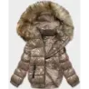 Sacou pentru femei pictat maro deschis (B8039-12)