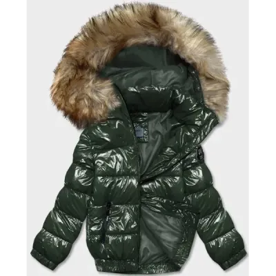Sacou de damă verde închis pictat (B8039-10)