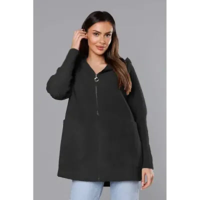 Capacul negru alpaca glugă (B6007)