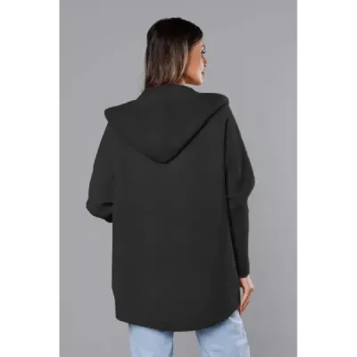 Capacul negru alpaca glugă (B6007)
