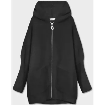Capacul negru alpaca glugă (B6007)