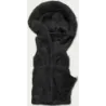 Vestă de blană cu glugă neagră (B8059-1)