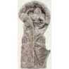 Vestă de blană cu glugă bej (B8059-12)