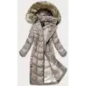 Lekka długa kurtka damska camel (H-203)