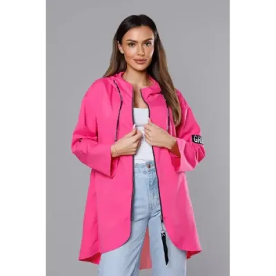 Coperta feminină roz asimetric subțire (B8117-83)