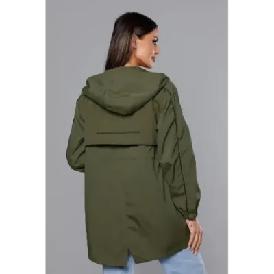 Sacou subțire pentru femei pe căptușeală kaki (B8119-11)