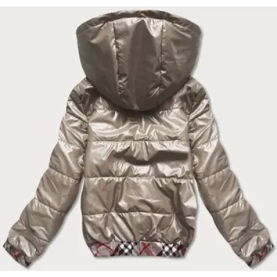 Jacheta scurta pentru femei cu finisaj bej decorativ (B8030-12)