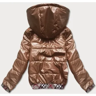 Jacheta scurta pentru femei cu finisaj caramel decorativ (B8030-14)