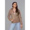 Jacheta pentru femei cu glugă bej (B0124-46)