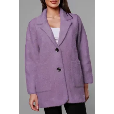 Capac de lână scurtă alpaca violet (7108-1)