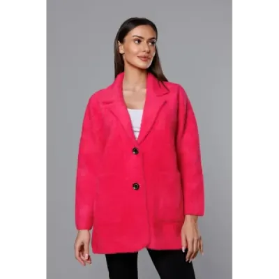 Acoperire de lână scurtă alpaca fuxia (7108-1)