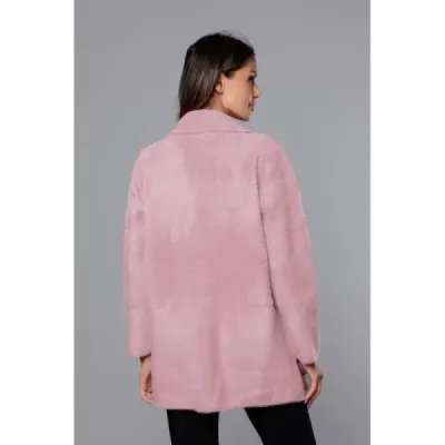 Lână scurtă alpaca capac roz pal (7108-1)