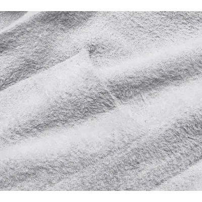 Acoperiș lung de lână alpaca cu glugă gri deschis (M105)