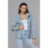 Sacou sport gri-albastru pentru femei (DW-21605)
