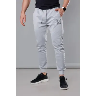 Pantaloni pentru bărbați cu imprimeu gri alb (8K178-2)