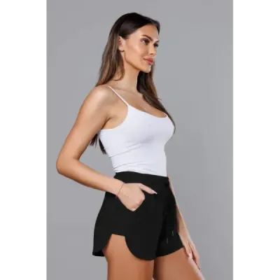 Pantaloni scurţi sport pentru femei negru (8K951-3)