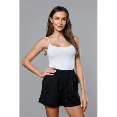 Pantaloni scurți pentru femei negre (8K950-3)