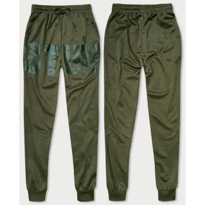 Pantaloni de trening pentru bărbați cu imprimare kaki (8K191)