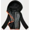 Jacheta pentru femei sport cu inserții neon negru-grafit (8M91-392)