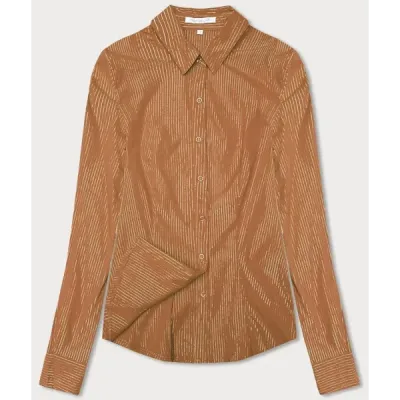 Shirt pentru femei cu dungi caramel argintiu (AWT0111)