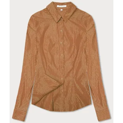 Shirt pentru femei cu dungi caramel argintiu (AWT0111)
