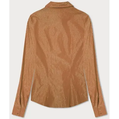 Shirt pentru femei cu dungi caramel argintiu (AWT0111)