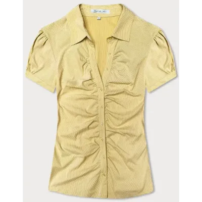 Bluza scurta galbena cu dungi (ST1622D)