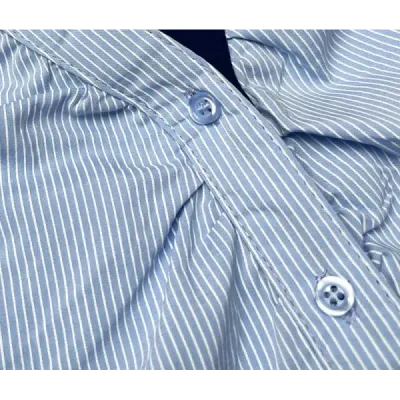 Shirt pentru femei cu dungi mici albastru (SY2026)
