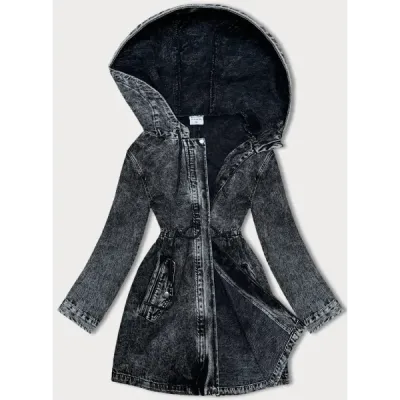 Jachetă neagră denim (POP7065-K)